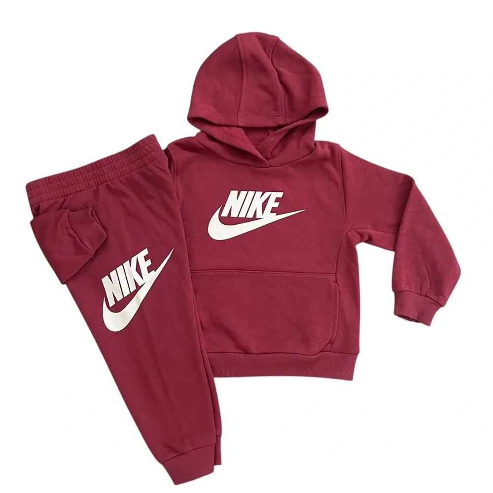 Nike Sweet Beet Logo Hooded Sweatshirt And Jogger Pants 2PC Set Girls 4T NWT